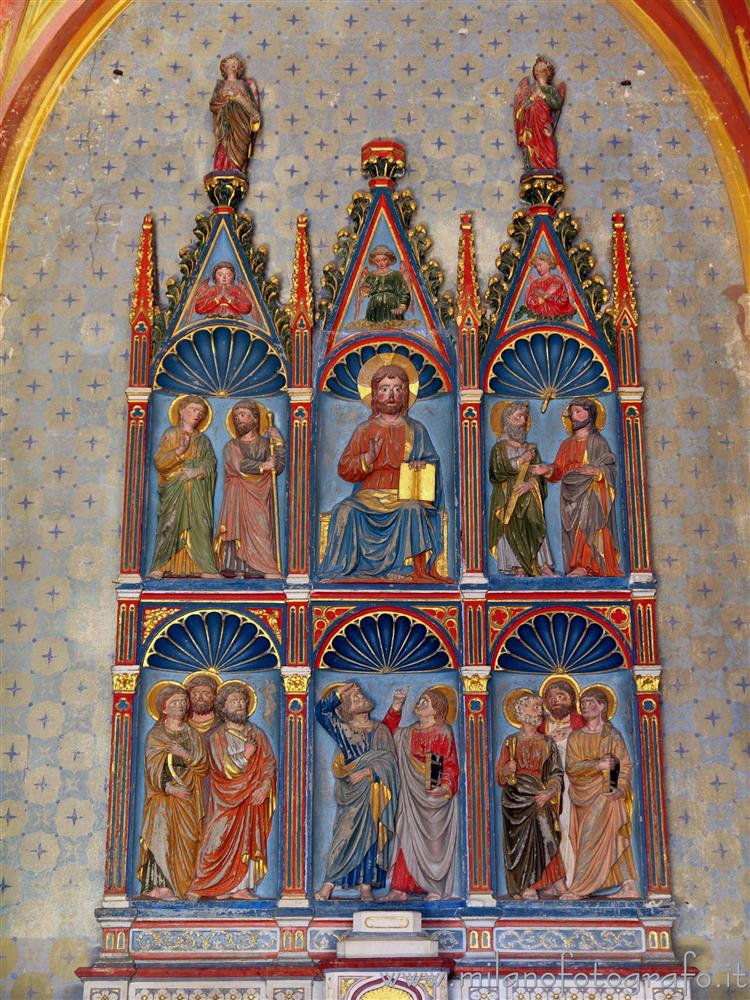 Castiglione Olona (Varese, Italy) - Gothic retable of the altar at the head of the left nave of the Collegiate Church of the Saints Stephen and Lawrence